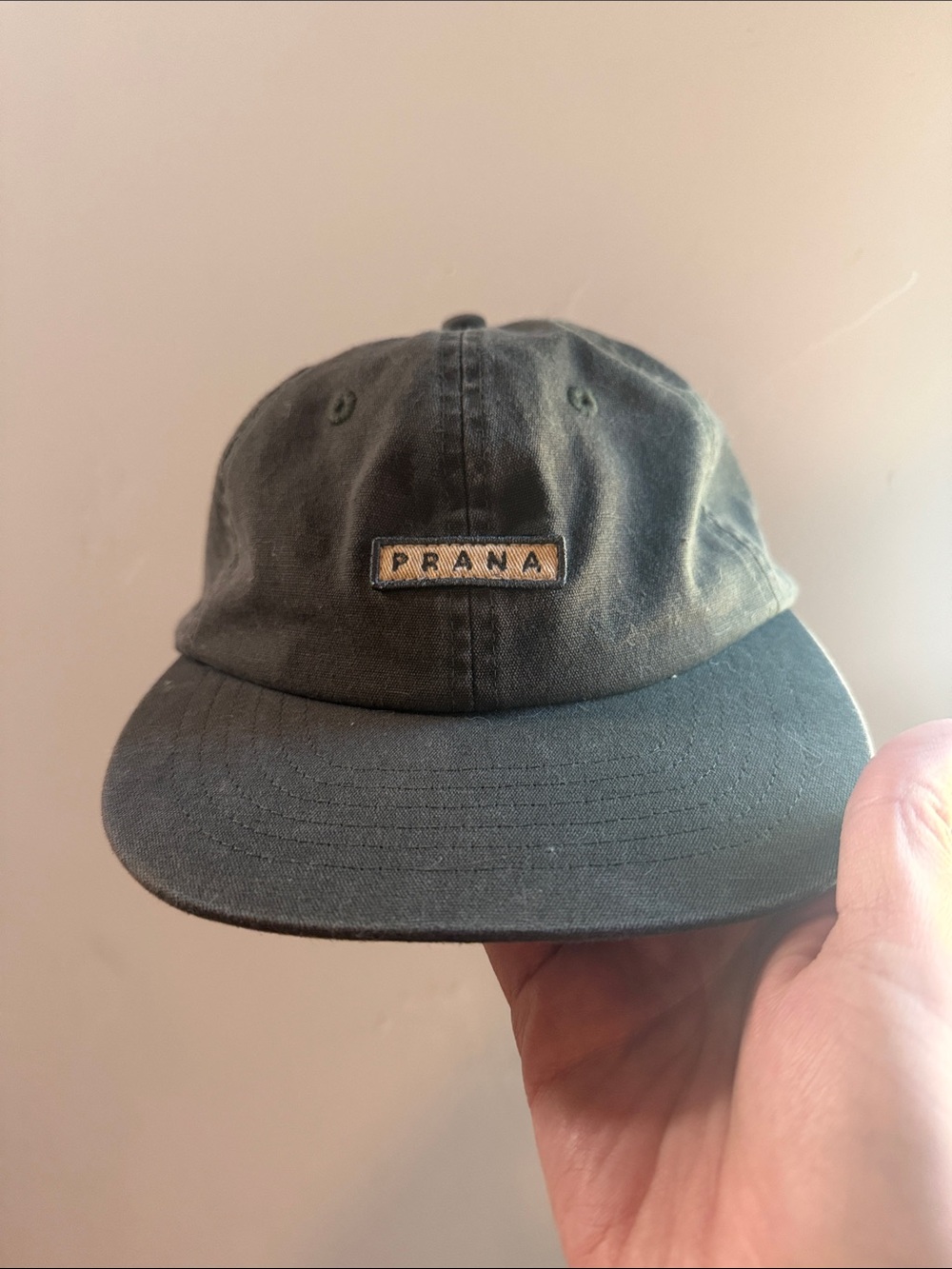 Prana Dark Olive Cotton Baseball Cap with Logo Patch